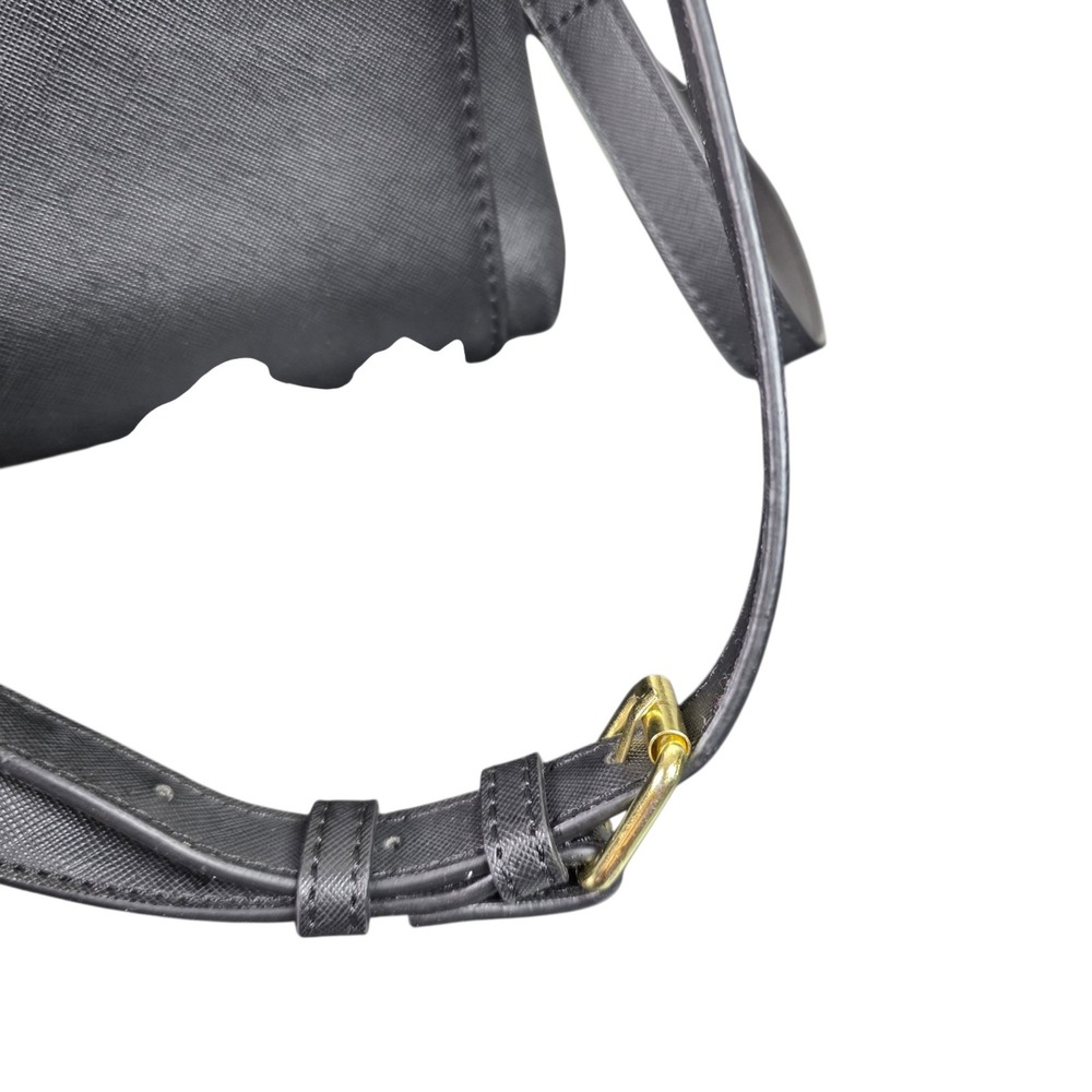 Steve Madden Crossbody Bag Women Small Black Good Triple Zip Saffiano Purse - Picture 6 of 11